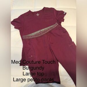 Med Couture Touch Burgundy Scrub Set